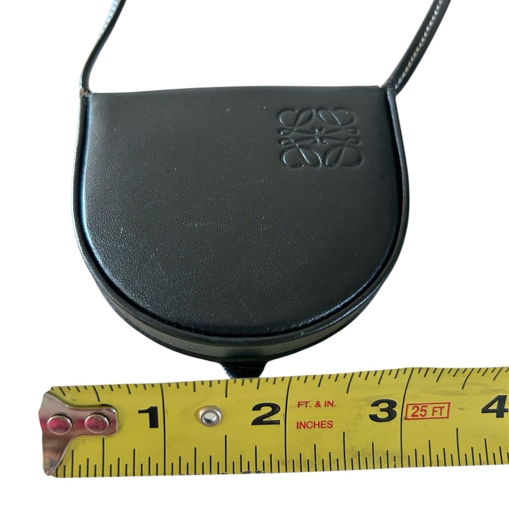 Loewe mini heel coin purse with strap can be worn around neck